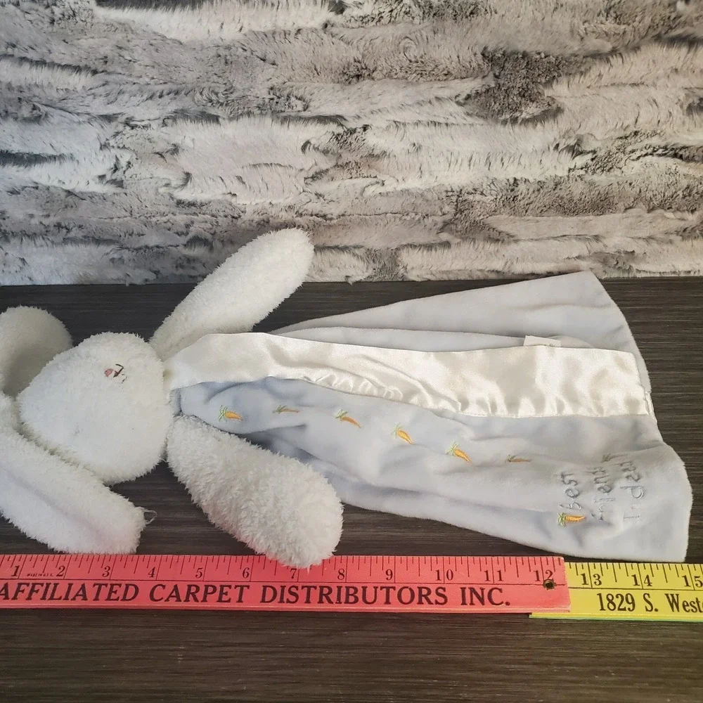 Bunnies By‎ The Bay Security Blanket Best Friends Indeed Blue Rabbit Satin Lovey